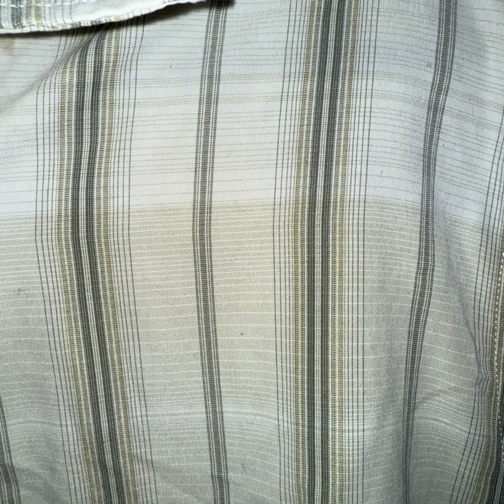 Basic Editions Men's Short Sleeve Button Up Shirt Beige Plaid Size L G - Picture 3 of 3